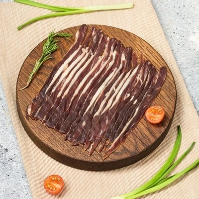 Хамон сыровяленый из мяса ягненка нарезка Деликатеска 30г-1}