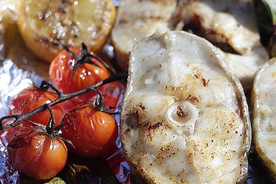 Стейк трески на  гриле