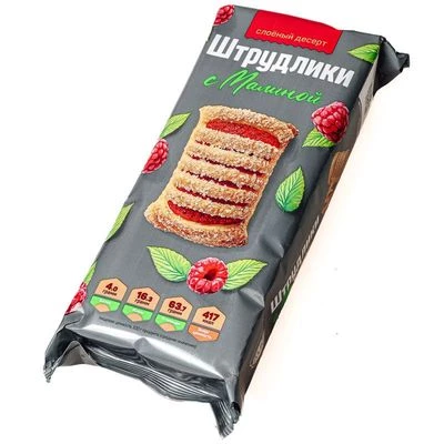 Слоеный десерт штрудлики с малиной Полет 200г-1}