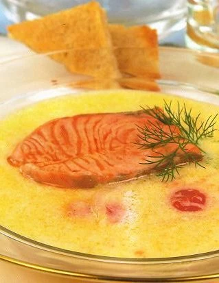 Сливочный суп с семгой