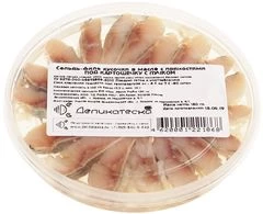 Сельдь филе-кусочки в масле с пряностями 180г