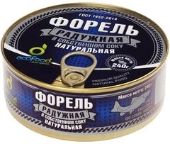 Форель радужная натуральная в собственном соку кусок 240г