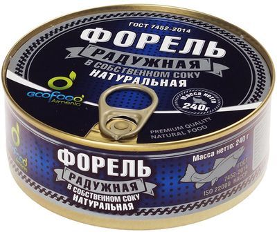Форель радужная в собственном соку 240г