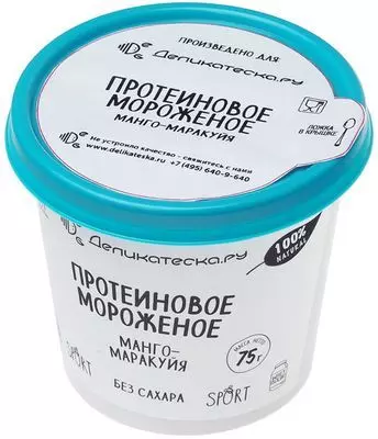 Мороженое протеиновое Манго-маракуйя без сахара Деликатеска 75г купить ...