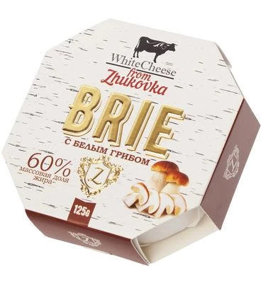 Сыр Бри с белым грибом WhiteCheese from Zhukovka 60% жир. 125г-0}