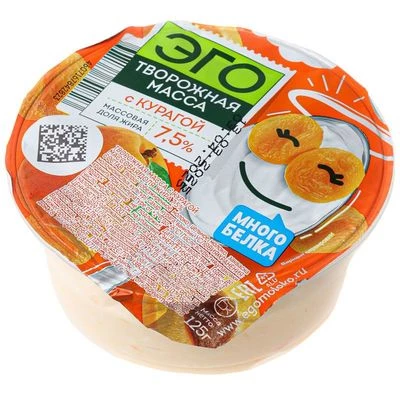 Творожная масса с курагой ЭГО 7.5% жир. 125г-0}