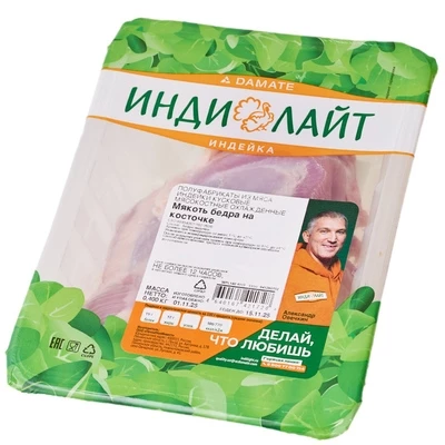 Мякоть бедра индейки на косточке Индилайт 400г-1}