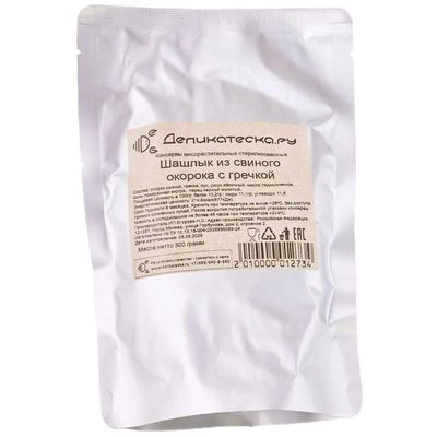 Шашлык из свиного окорока с гречкой Деликатеска 300г-1}