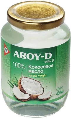 Масло кокосовое Extra Virgin Индонезия Aroy-d 450мл-0}