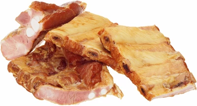 Ребра свиные варено-копченые ~600г-0}