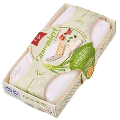 Мягкий сыр с белой плесенью Камамбер с зеленью 50% жир. Егорлык 125г -1}