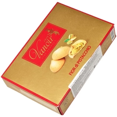 Печенье сдобное Vanoir с начинкой из фисташкового крема Италия 140г-1}