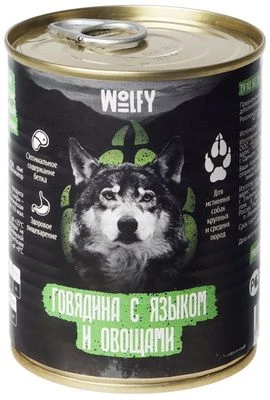 Корм для собак Говядина с языком и овощами 340г-0}