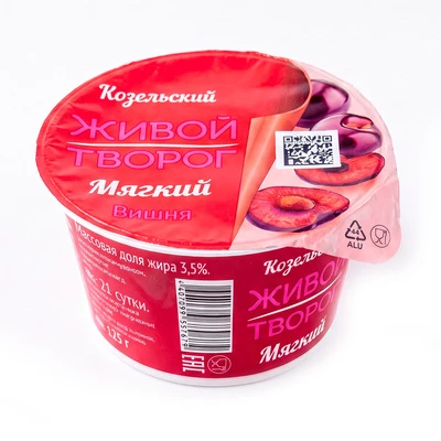 Творог мягкий Вишня Козельский 3,5% жир. 125г -1}
