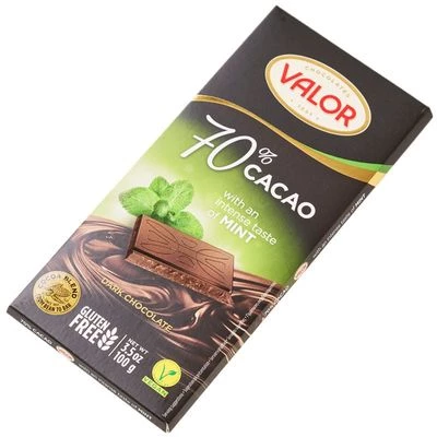 Шоколад горький Valor 70% с мятой Испания 100г-1}