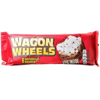 Печенье бисквитное Wagon Wheels с суфле Original 220г-0}