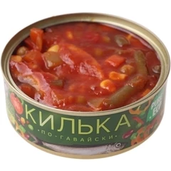 Килька по-гавайски обжаренная в томатном соусе Вкусные консервы 240г