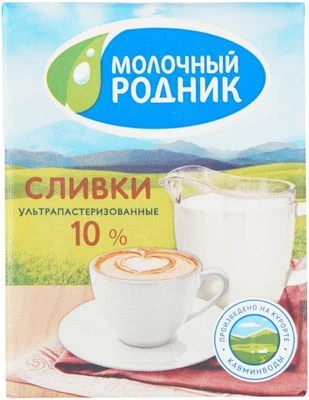 Сливки Молочный родник 10% жир., 200мл-0}