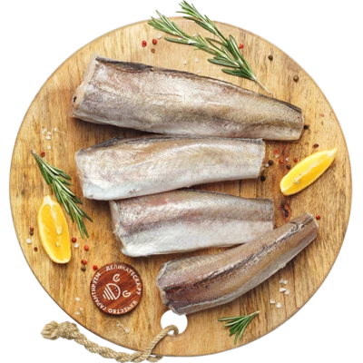 Хек потрошеный тушка без головы и хвоста ~1кг-0}