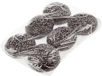 Булочки для гамбургера черные с кунжутом 6шт-1}