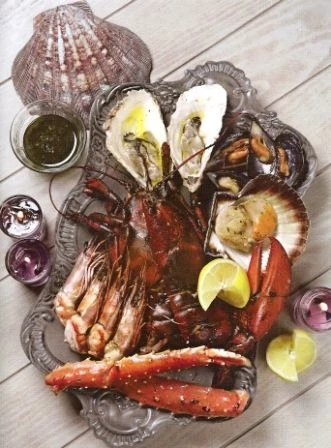 Микс из морепродуктов на барбекю