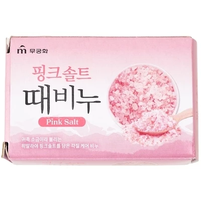 Мыло отшелушивающее и тонизирующее для тела с розовой солью Корея 90г-0}