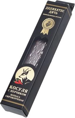 Колбаса из косули сырокопченая с перчиком 200г-1}