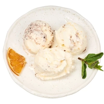 Мороженое пломбир с апельсином и шоколадным бисквитом Брауни А.Ростагрокомплекс 15% жир. 300г -1}