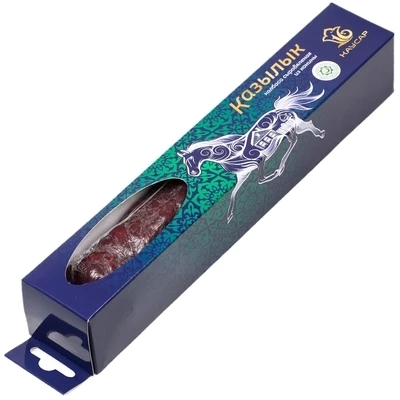 Колбаса Казылык из конины сыровяленая с чесноком халяль 270г-0}