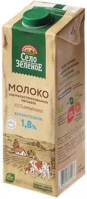 Молоко безлактозное Село Зеленое 1.8% жир. 950мл - купить в Москве по ...