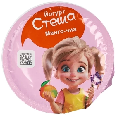 Йогурт Стеша с фруктово-ягодным наполнителем Манго-Чиа 4%  жир. 140г-1}