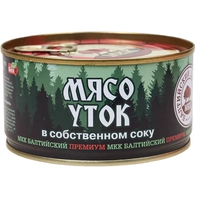 Мясо уток в собственном соку Балтийский 325г  -0}