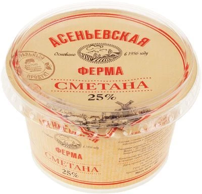 Сметана фермерская 25% жир., 180г-1}