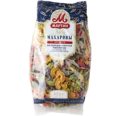 Макаронные изделия Гребешки ассорти Мартин 400г-0}