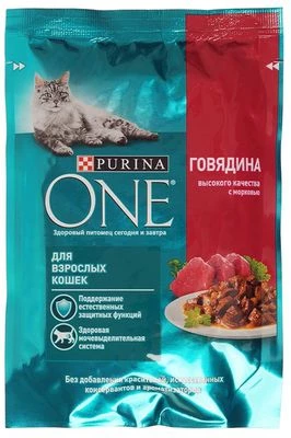 Влажный корм для кошек Purina One Говядина и морковь 75г-0}