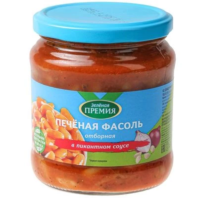 Фасоль печеная отборная в пикантном соусе 480г-0}