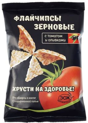 Флайчипсы зерновые с томатом и оливками Flychips 40г -0}