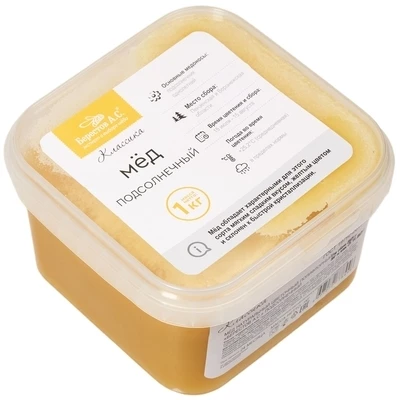 Мед Подсолнечный Классика Берестов 1кг-1}