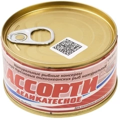 Печень и икра тресковых рыб Ассорти деликатесное 180г