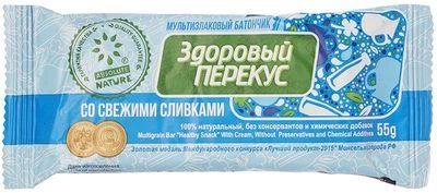 Батончик-мюсли Здоровый перекус со свежими сливками Absolute Nature 55г-1}