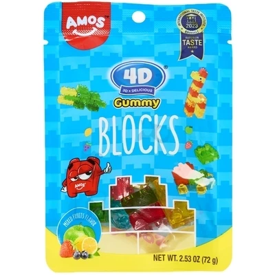 Жевательный мармелад 4D Blocks Фруктовый микс Китай 72г-0}