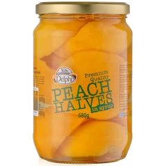 Персики половинки отборные в сиропе Delphi Греция 680г