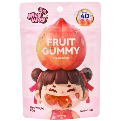 Жевательный мармелад Mey Wey 4D со вкусом персика Китай 80г -0}