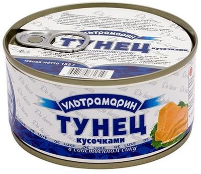 Тунец натуральный кусочками 185г-0}