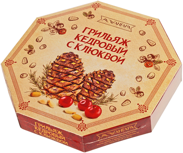 Грильяж кедровый с клюквой 100г
