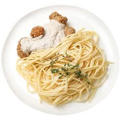 Фрикадельки куриные со спагетти под сливочным соусом Деликатеска 200г