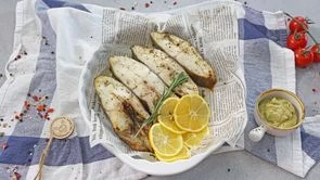 Палтус в масле Конфи с соусом медово-горчичный