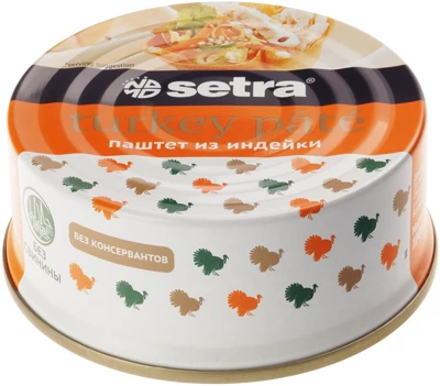 Паштет из индейки без консервантов халяль без свинины Setra 100г-0}