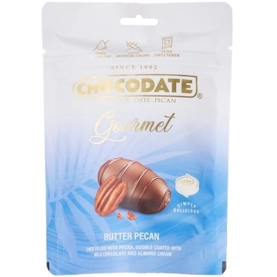 Конфеты Финики с орехом пекан и миндальным кремом в молочном шоколаде ОАЭ 90г-0}