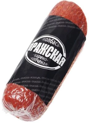 Колбаса Пражская варено-копченая ~400г-1}
